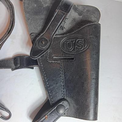 Vintage US Stamped black leather Cathey Ent Inc. 7791527 holster