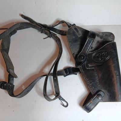 Vintage US Stamped black leather Cathey Ent Inc. 7791527 holster