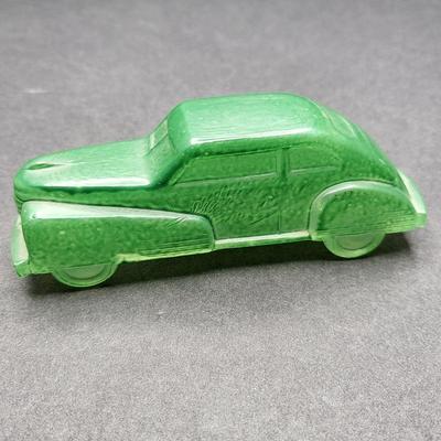 Vintage Green Glass Car 4.5