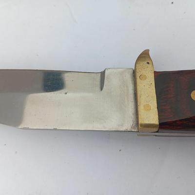 Beautiful natural wood handle Knife with leather sheath