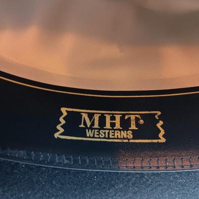 Black felt 7 3/8 MHT Western Cowboy hat Master hatters of Texas 3x beaver blend