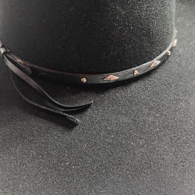 Black felt 7 3/8 MHT Western Cowboy hat Master hatters of Texas 3x beaver blend