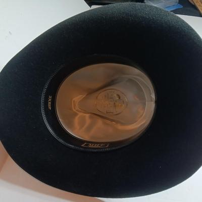 Black felt 7 3/8 MHT Western Cowboy hat Master hatters of Texas 3x beaver blend
