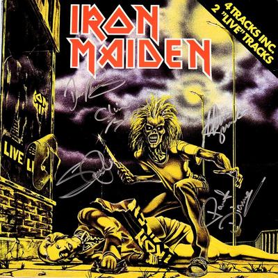 Iron Maiden 4 Tracks Live Inc. signed album