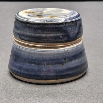 3" Signed Pottery Jar w/Lid