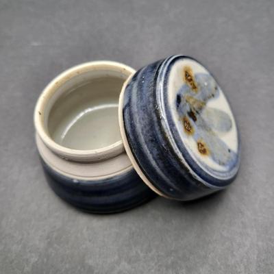 3" Signed Pottery Jar w/Lid