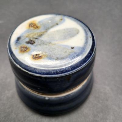 3" Signed Pottery Jar w/Lid