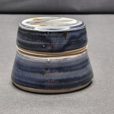 3" Signed Pottery Jar w/Lid