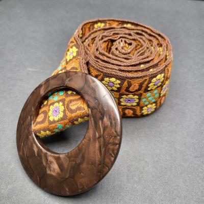 44" Vintage-style Embroidered Belt