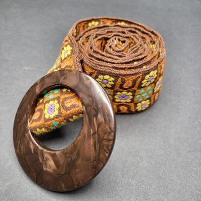 44" Vintage-style Embroidered Belt