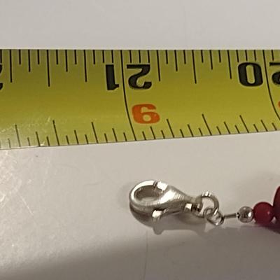 Barse Chunky Red Stone (Possibly Red Coral) Necklace with Sterling Clasp (#19)