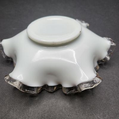 Ruffle Glass Dish Hand Painted