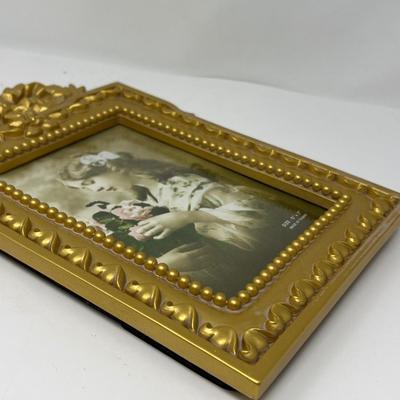 Hand Painted Gold Gild Victorian Photo Frame