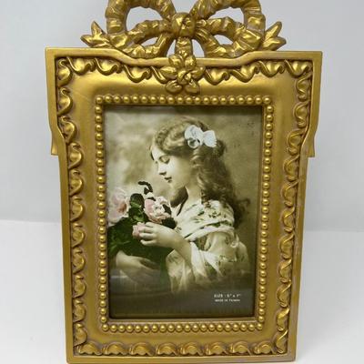 Hand Painted Gold Gild Victorian Photo Frame