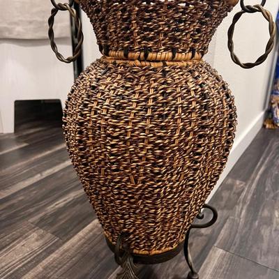 Rustic Tall Rattan Standing Floor Vase DÃ©cor Art Living Room -Patio