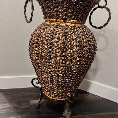 Rustic Tall Rattan Standing Floor Vase DÃ©cor Art Living Room -Patio