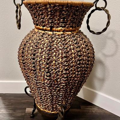 Rustic Tall Rattan Standing Floor Vase DÃ©cor Art Living Room -Patio