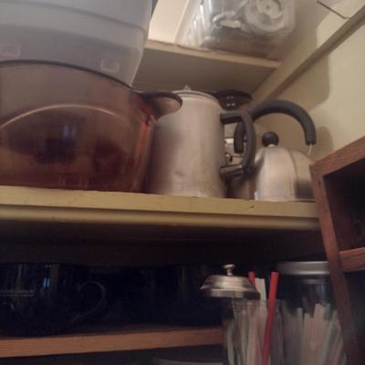 Contents of Kitchen Pantry- Assorted Bake Ware, Small Appliances, Cookware