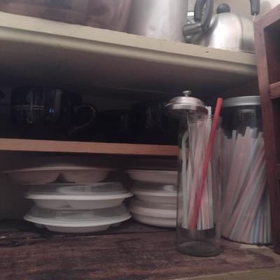 Contents of Kitchen Pantry- Assorted Bake Ware, Small Appliances, Cookware