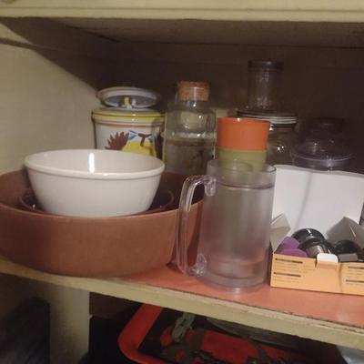 Contents of Kitchen Pantry- Assorted Bake Ware, Small Appliances, Cookware