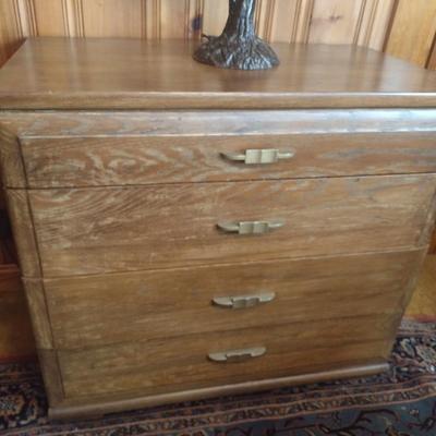 Vintage Solid Wood Four-Drawer Dresser by Mengel