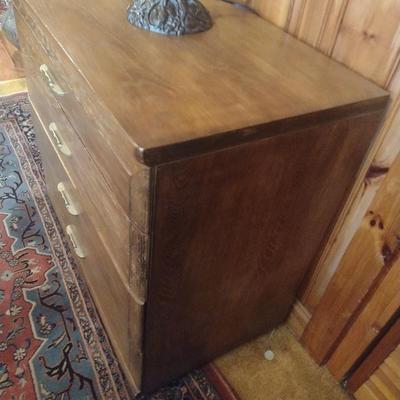 Vintage Solid Wood Four-Drawer Dresser by Mengel