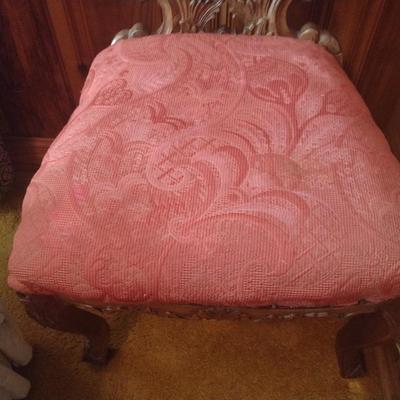 Antique Carved Walnut Victorian Design Chair