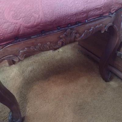 Antique Carved Walnut Victorian Design Chair