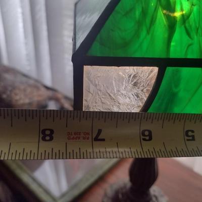 Pair of Small Stained Glass Shade Desk Lamps