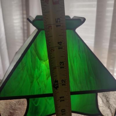 Pair of Small Stained Glass Shade Desk Lamps