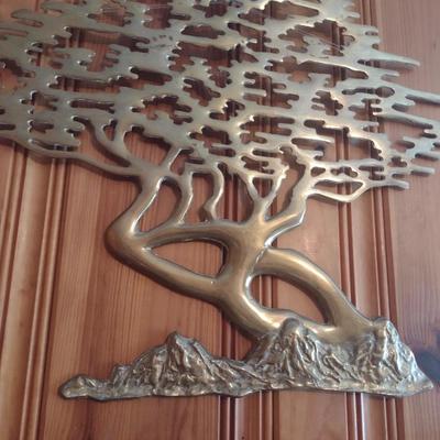 Vintage Solid Brass Asian Influence Wall Decor