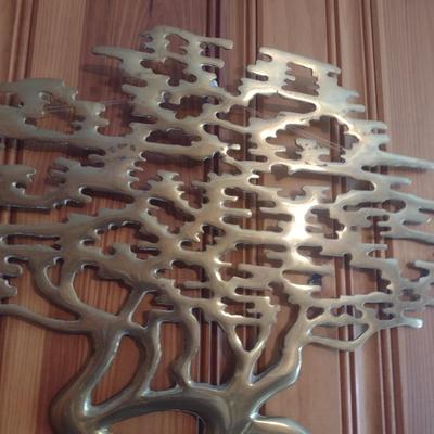 Vintage Solid Brass Asian Influence Wall Decor