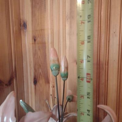 Large Porcelain and Metal Flower Arrangement Centerpiece