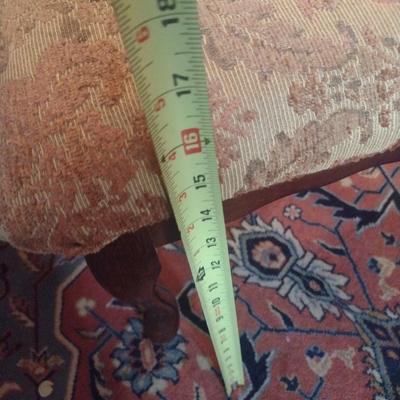 Vintage Wood Framed Upholstered Foot Rest