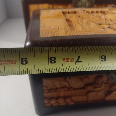 Set of Three High Relief Carved Camphor Wood Storage Boxes