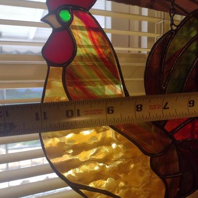 Stained Glass Rooster Home Decor