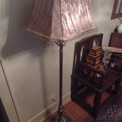 Vintage Rembrandt Lamps Triple Arm Candelabra Victorian Design Metal Post Floor Lamp