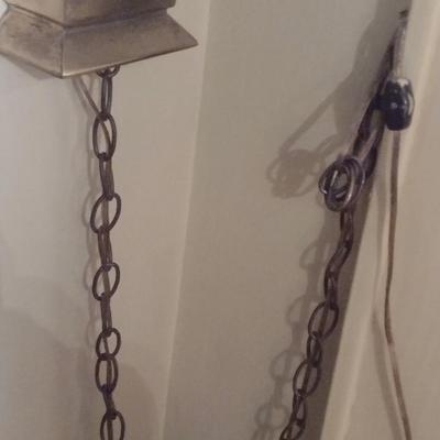 Antique Brass Wall Light Sconce with Mirrored Background