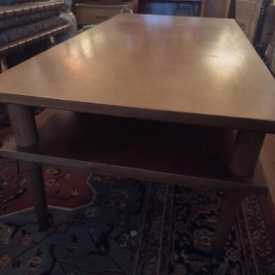 MCM Drexel Solid Wood Double Tier Coffee Table with Single Drawer
