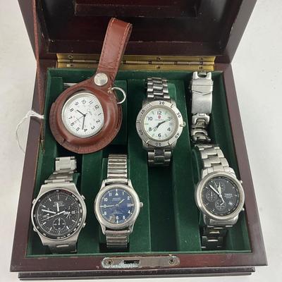 1406 Lot of Men's Watches w/Display Box