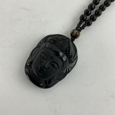 1408 Black Onyx Face Necklace Bracelets Mermaid Netsuke