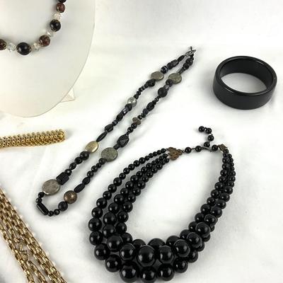 1414 Black Hematite Costume Jewelry Lot