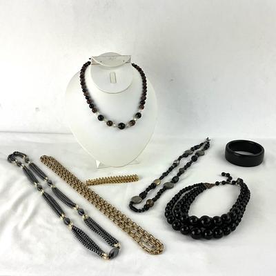 1414 Black Hematite Costume Jewelry Lot