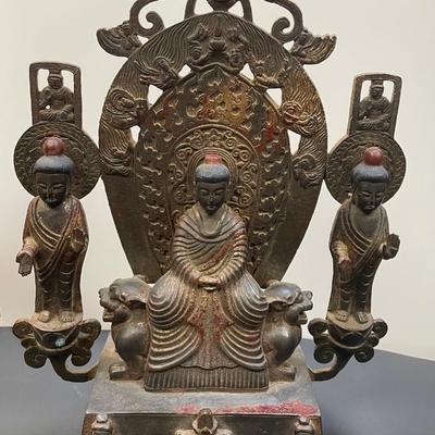 Tibet Bronze Gilt Winged Garuda Buddah Satue