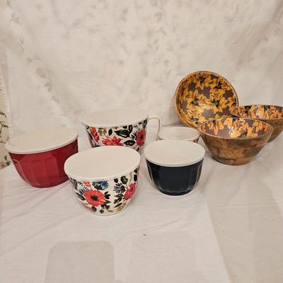 Nesting Pitchers with Bowls and Wooden Laminate Bowls (K-DW)