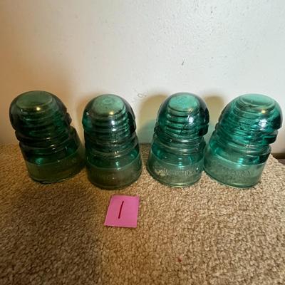 Vintage Glass Insulators - Set of 4 (1)