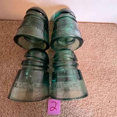 Vintage Glass Insulators - Set of 4 (2)