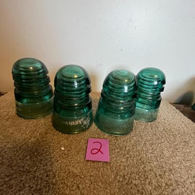 Vintage Glass Insulators - Set of 4 (2)
