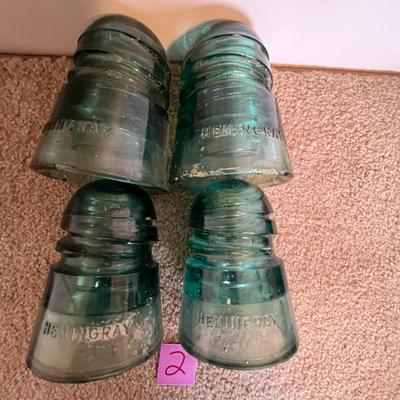 Vintage Glass Insulators - Set of 4 (2)