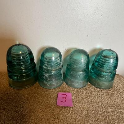Vintage Glass Insulators - Set of 4 (3)